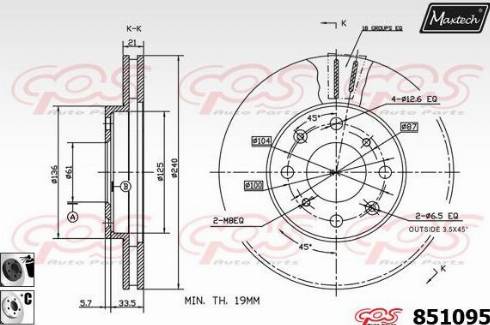 Maxtech 851095.6060 - Гальмівний диск autozip.com.ua