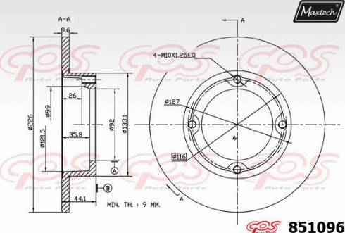 Maxtech 851096.0000 - Гальмівний диск autozip.com.ua