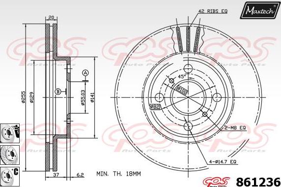 Maxtech 851096 - Гальмівний диск autozip.com.ua