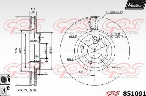 Maxtech 851091.6060 - Гальмівний диск autozip.com.ua