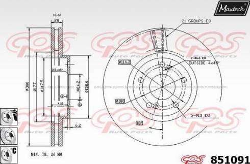 Maxtech 851091.6880 - Гальмівний диск autozip.com.ua