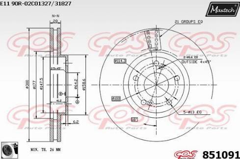 Maxtech 851091.0060 - Гальмівний диск autozip.com.ua