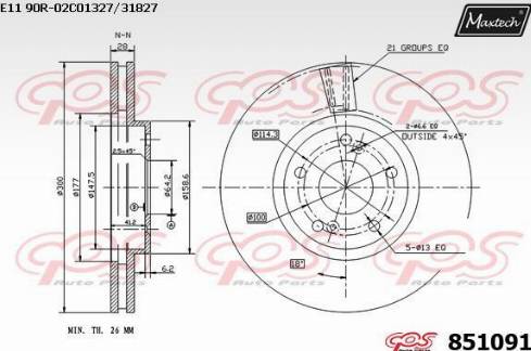 Maxtech 851091.0000 - Гальмівний диск autozip.com.ua