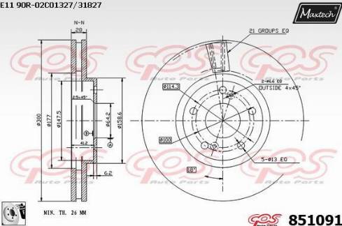 Maxtech 851091.0080 - Гальмівний диск autozip.com.ua