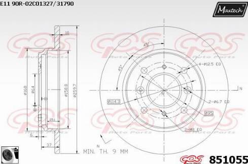 Maxtech 851055.0060 - Гальмівний диск autozip.com.ua