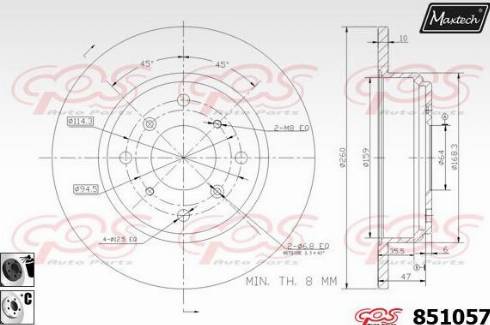 Maxtech 851057.6060 - Гальмівний диск autozip.com.ua