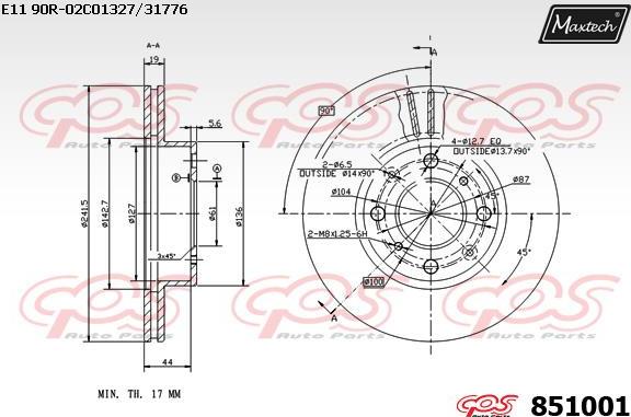 Maxtech 851004 - Гальмівний диск autozip.com.ua