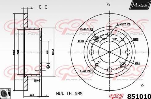 Maxtech 851010.0060 - Гальмівний диск autozip.com.ua