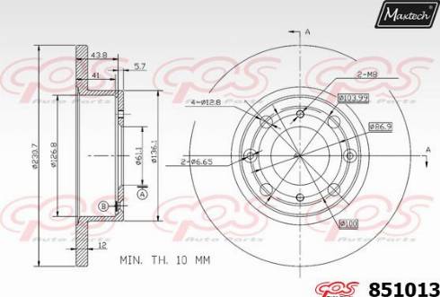 Maxtech 851013.0000 - Гальмівний диск autozip.com.ua