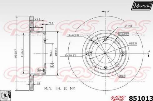 Maxtech 851013.0080 - Гальмівний диск autozip.com.ua