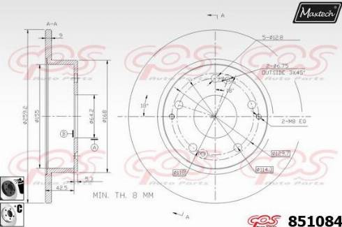 Maxtech 851084.6060 - Гальмівний диск autozip.com.ua