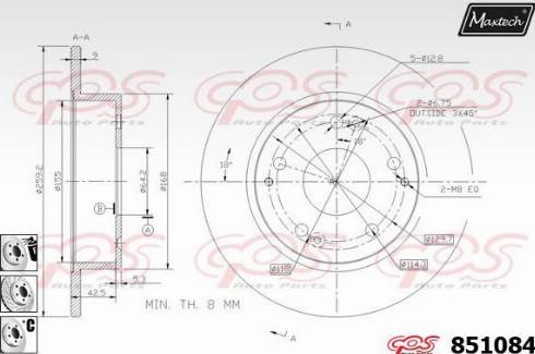 Maxtech 851084.6980 - Гальмівний диск autozip.com.ua