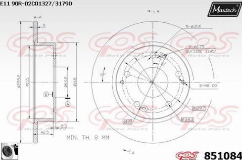 Maxtech 851084.0060 - Гальмівний диск autozip.com.ua