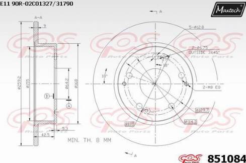 Maxtech 851084.0000 - Гальмівний диск autozip.com.ua