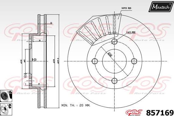 Maxtech 851084 - Гальмівний диск autozip.com.ua