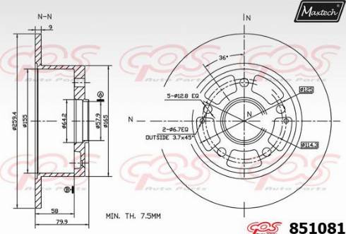 Maxtech 851081.0000 - Гальмівний диск autozip.com.ua