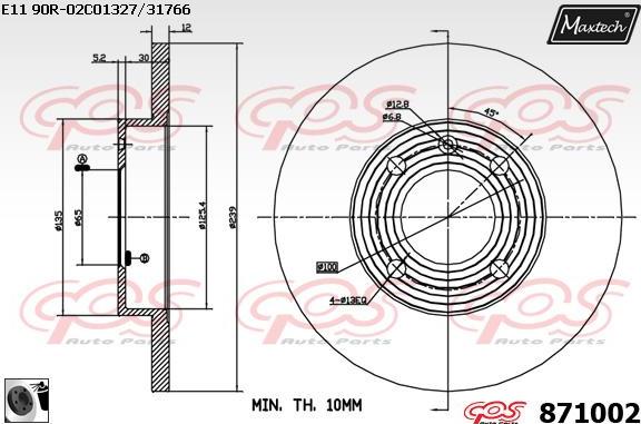 Maxtech 851081 - Гальмівний диск autozip.com.ua