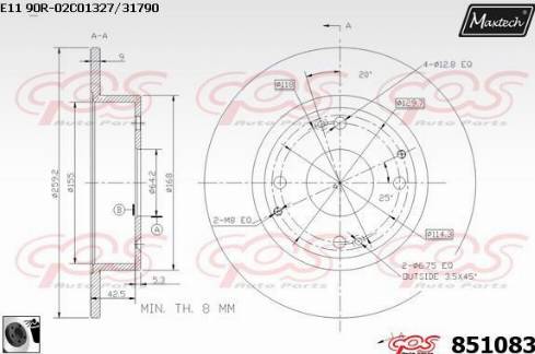 Maxtech 851083.0060 - Гальмівний диск autozip.com.ua