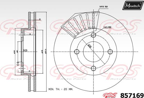 Maxtech 851083 - Гальмівний диск autozip.com.ua