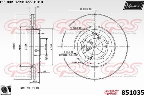 Maxtech 851035.0060 - Гальмівний диск autozip.com.ua