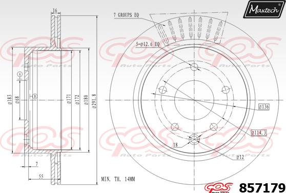 Maxtech 851036 - Гальмівний диск autozip.com.ua