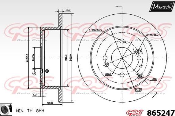 Maxtech 851033 - Гальмівний диск autozip.com.ua