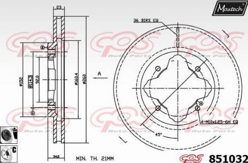 Maxtech 851032.6060 - Гальмівний диск autozip.com.ua