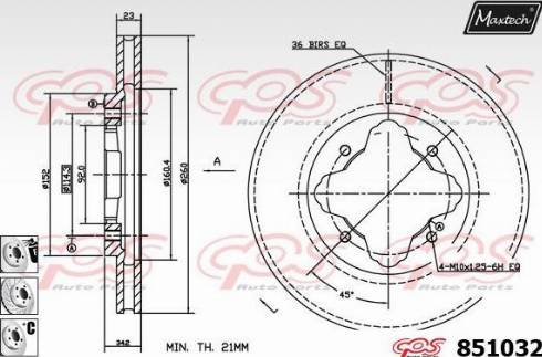 Maxtech 851032.6880 - Гальмівний диск autozip.com.ua