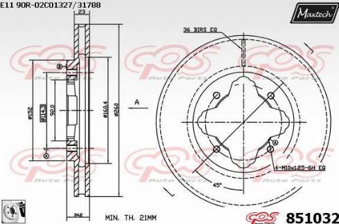 Maxtech 851032.0080 - Гальмівний диск autozip.com.ua