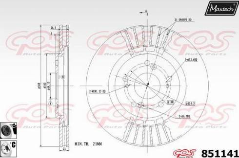 Maxtech 851141.6060 - Гальмівний диск autozip.com.ua