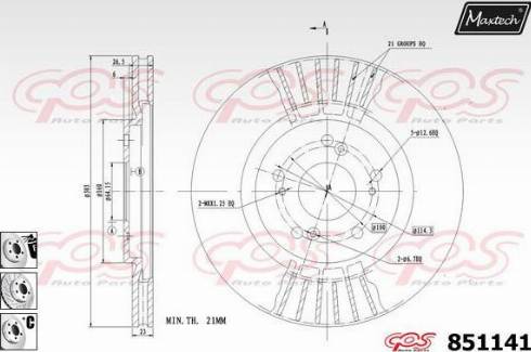 Maxtech 851141.6880 - Гальмівний диск autozip.com.ua