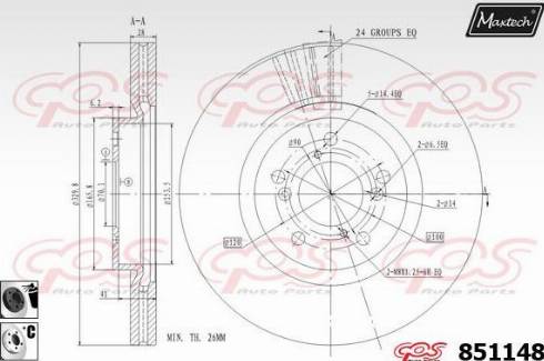 Maxtech 851148.6060 - Гальмівний диск autozip.com.ua