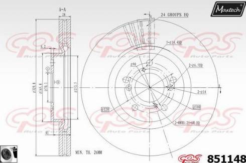 Maxtech 851148.0060 - Гальмівний диск autozip.com.ua