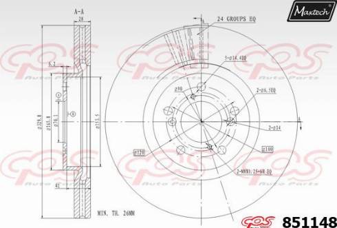 Maxtech 851148.0000 - Гальмівний диск autozip.com.ua