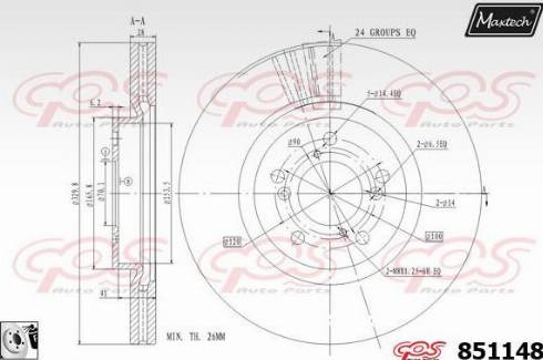 Maxtech 851148.0080 - Гальмівний диск autozip.com.ua