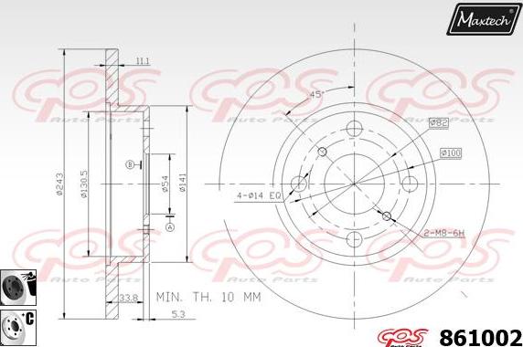 Maxtech 851155 - Гальмівний диск autozip.com.ua