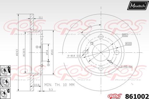 Maxtech 851156 - Гальмівний диск autozip.com.ua