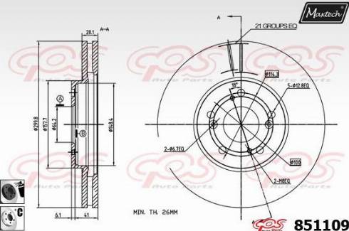 Maxtech 851109.6060 - Гальмівний диск autozip.com.ua