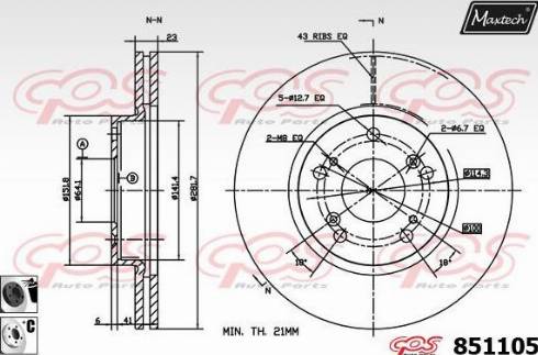 Maxtech 851105.6060 - Гальмівний диск autozip.com.ua