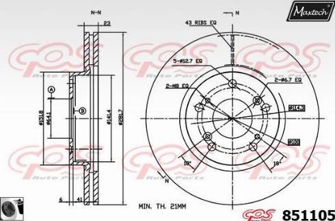 Maxtech 851105.0060 - Гальмівний диск autozip.com.ua