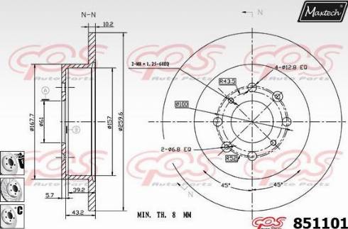 Maxtech 851101.6880 - Гальмівний диск autozip.com.ua