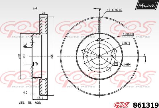 Maxtech 851101 - Гальмівний диск autozip.com.ua