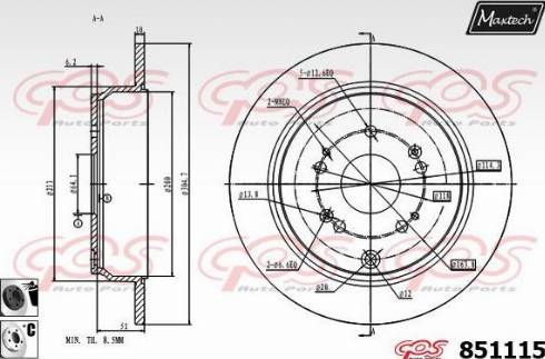 Maxtech 851115.6060 - Гальмівний диск autozip.com.ua