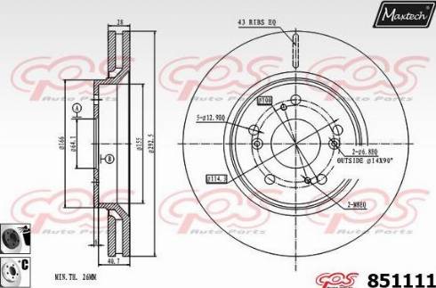 Maxtech 851111.6060 - Гальмівний диск autozip.com.ua