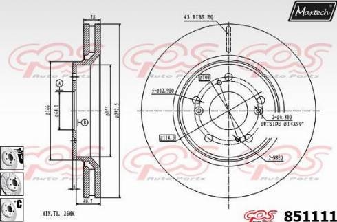 Maxtech 851111.6980 - Гальмівний диск autozip.com.ua