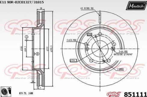 Maxtech 851111.0060 - Гальмівний диск autozip.com.ua