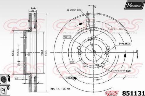 Maxtech 851131.6060 - Гальмівний диск autozip.com.ua