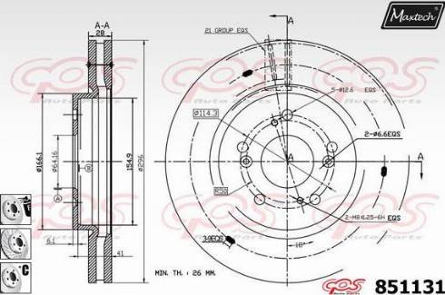 Maxtech 851131.6880 - Гальмівний диск autozip.com.ua