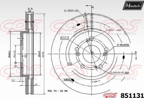 Maxtech 851131.0000 - Гальмівний диск autozip.com.ua