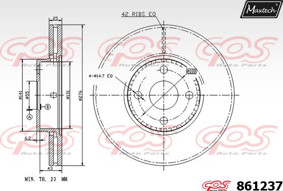 Maxtech 851138 - Гальмівний диск autozip.com.ua